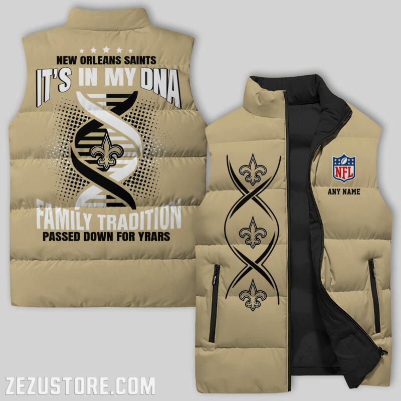 New Orleans Saints NFL Sleeveless Puffer Jacket Custom For Fans Gifts