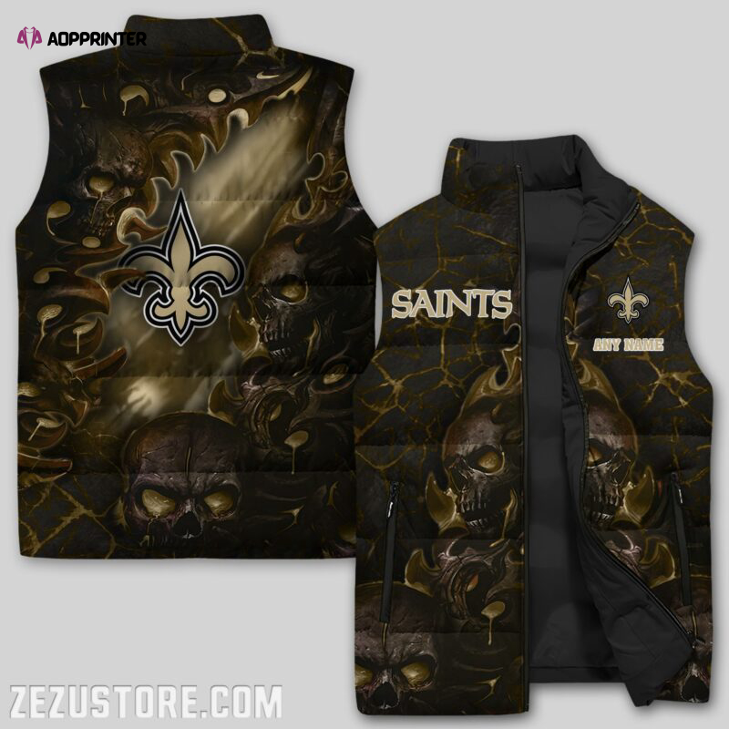 New Orleans Saints NFL Sleeveless Puffer Jacket Custom For Fans Gifts