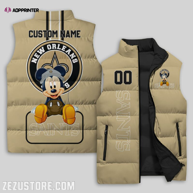 New Orleans Saints NFL Sleeveless Puffer Jacket Custom For Fans Gifts