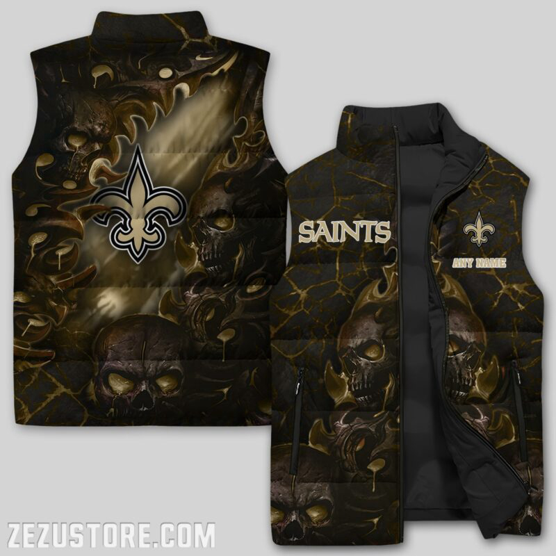 New Orleans Saints NFL Sleeveless Puffer Jacket Custom For Fans Gifts