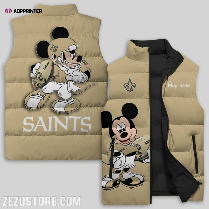 New Orleans Saints NFL Sleeveless Puffer Jacket Custom For Fans Gifts