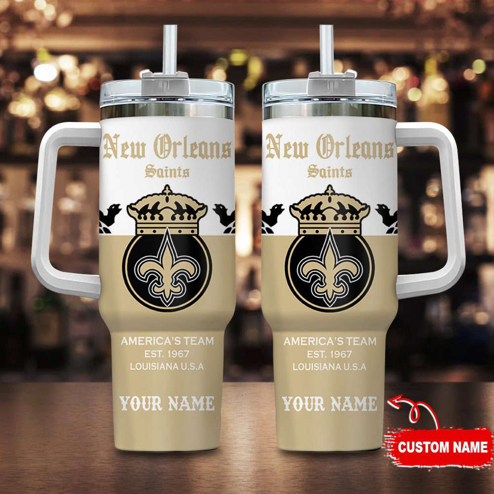 New Orleans Saints Personalized NFL Corona Extra 40oz Stanley Tumbler Gift for Fans