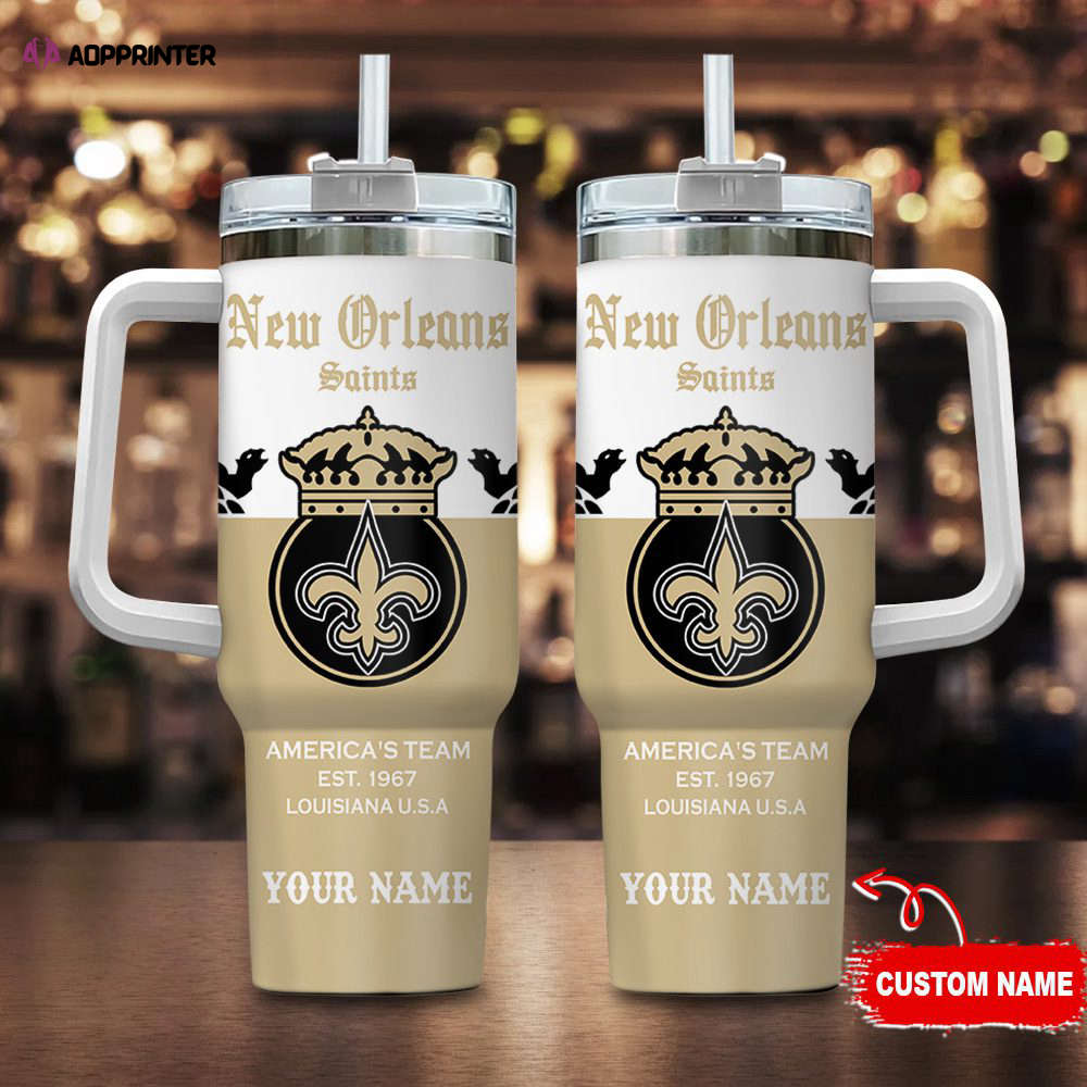 New Orleans Saints Personalized NFL Corona Extra 40oz Stanley Tumbler Gift for Fans