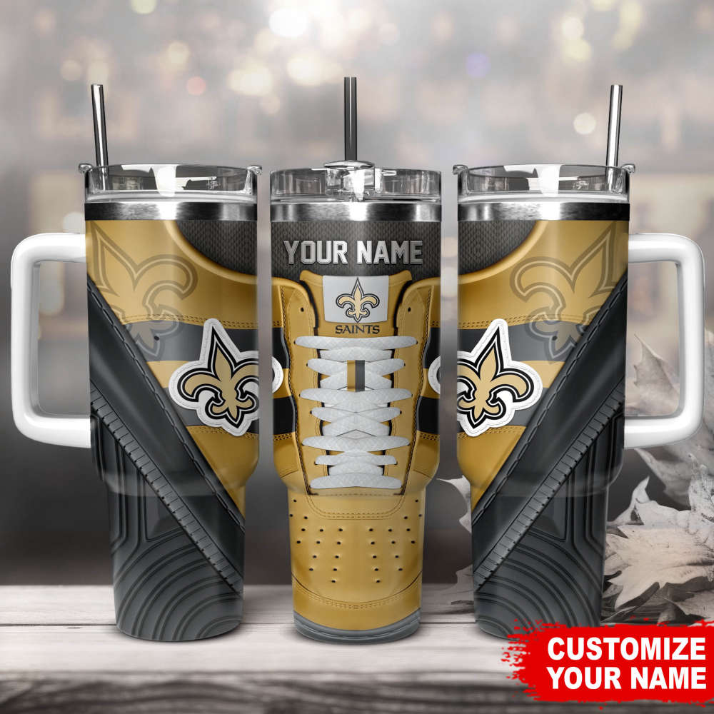 New Orleans Saints Sneaker NFL Personalized Stanley Tumbler 40Oz Gift for Fans