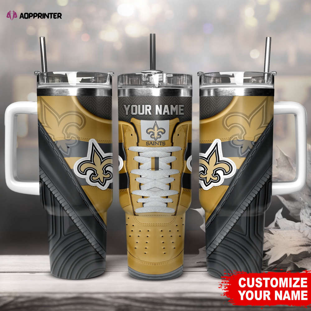 New Orleans Saints Sneaker NFL Personalized Stanley Tumbler 40Oz Gift for Fans