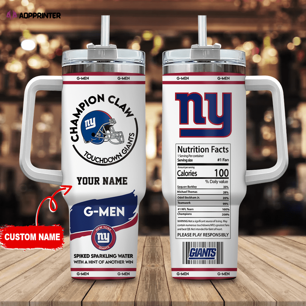 New York Giants Champion Claw NFL Personalized Stanley Tumbler 40Oz Gift for Fans