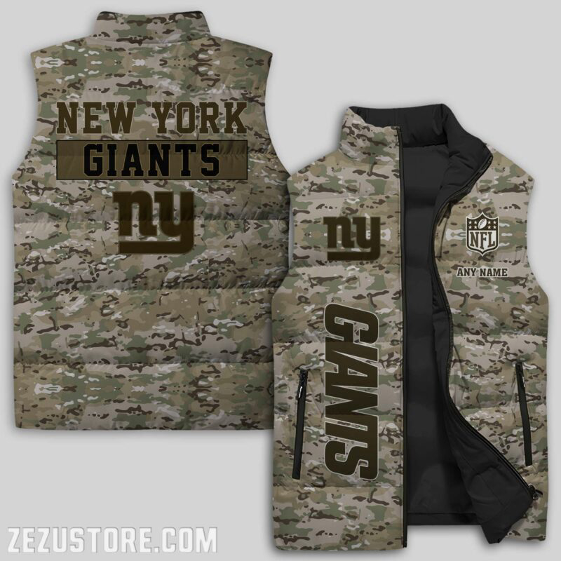 New York Giants NFL Sleeveless Puffer Jacket Custom For Fans Gifts