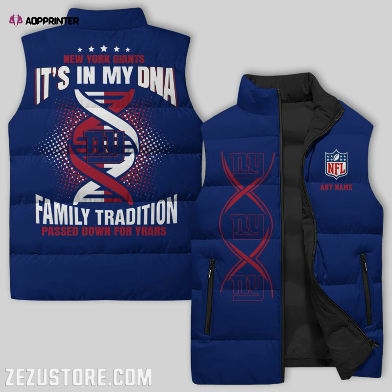 New York Giants NFL Sleeveless Puffer Jacket Custom For Fans Gifts