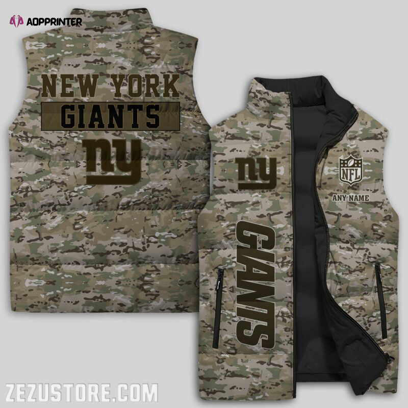 New York Giants NFL Sleeveless Puffer Jacket Custom For Fans Gifts