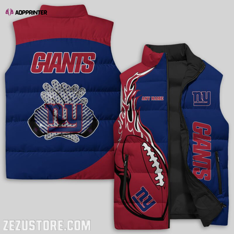 New York Giants NFL Sleeveless Puffer Jacket Custom For Fans Gifts