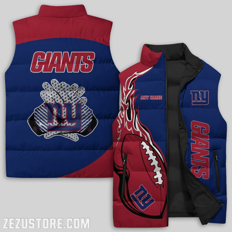 New York Giants NFL Sleeveless Puffer Jacket Custom For Fans Gifts