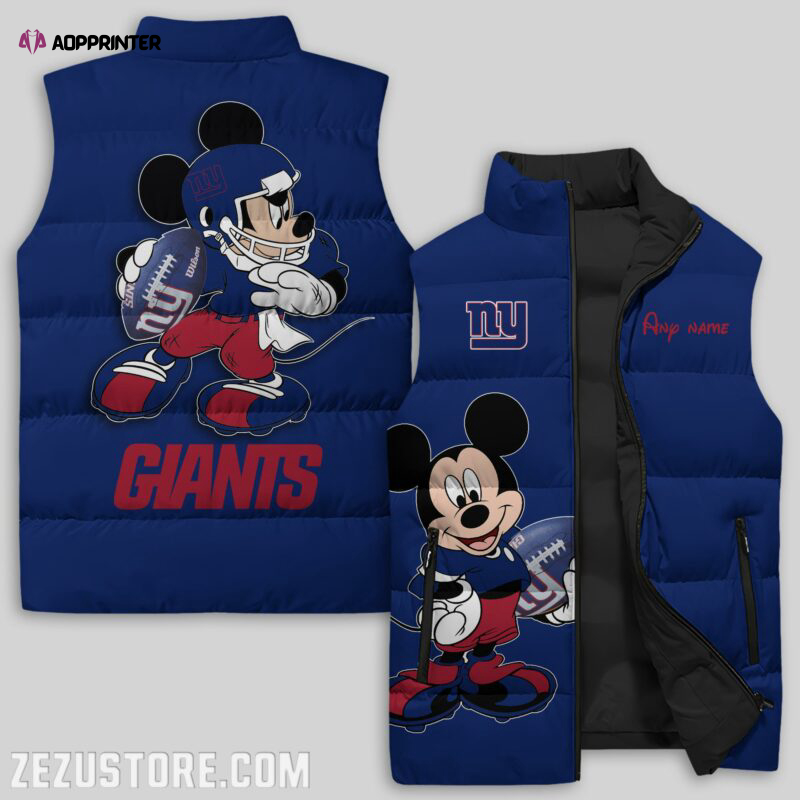 New York Giants NFL Sleeveless Puffer Jacket Custom For Fans Gifts