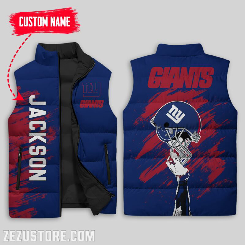 New York Giants NFL Sleeveless Puffer Jacket Custom For Fans Gifts