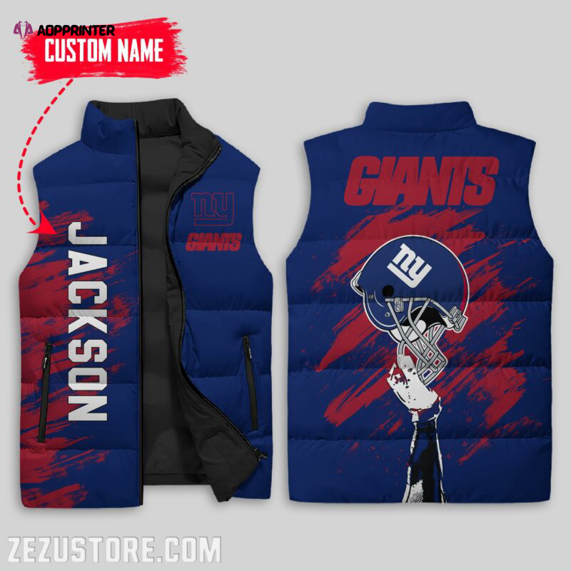 New York Giants NFL Sleeveless Puffer Jacket Custom For Fans Gifts