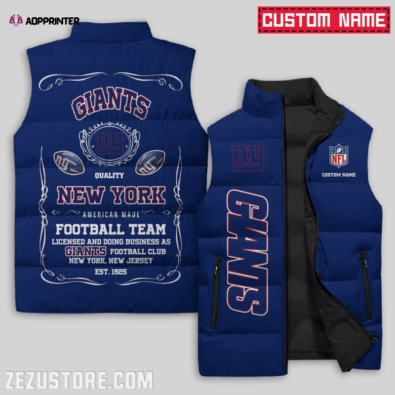 New York Giants NFL Sleeveless Puffer Jacket Custom For Fans Gifts