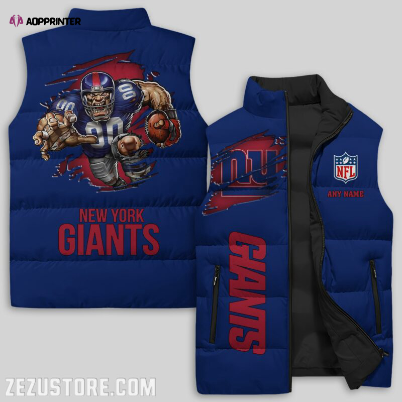 New York Giants NFL Sleeveless Puffer Jacket Custom For Fans Gifts