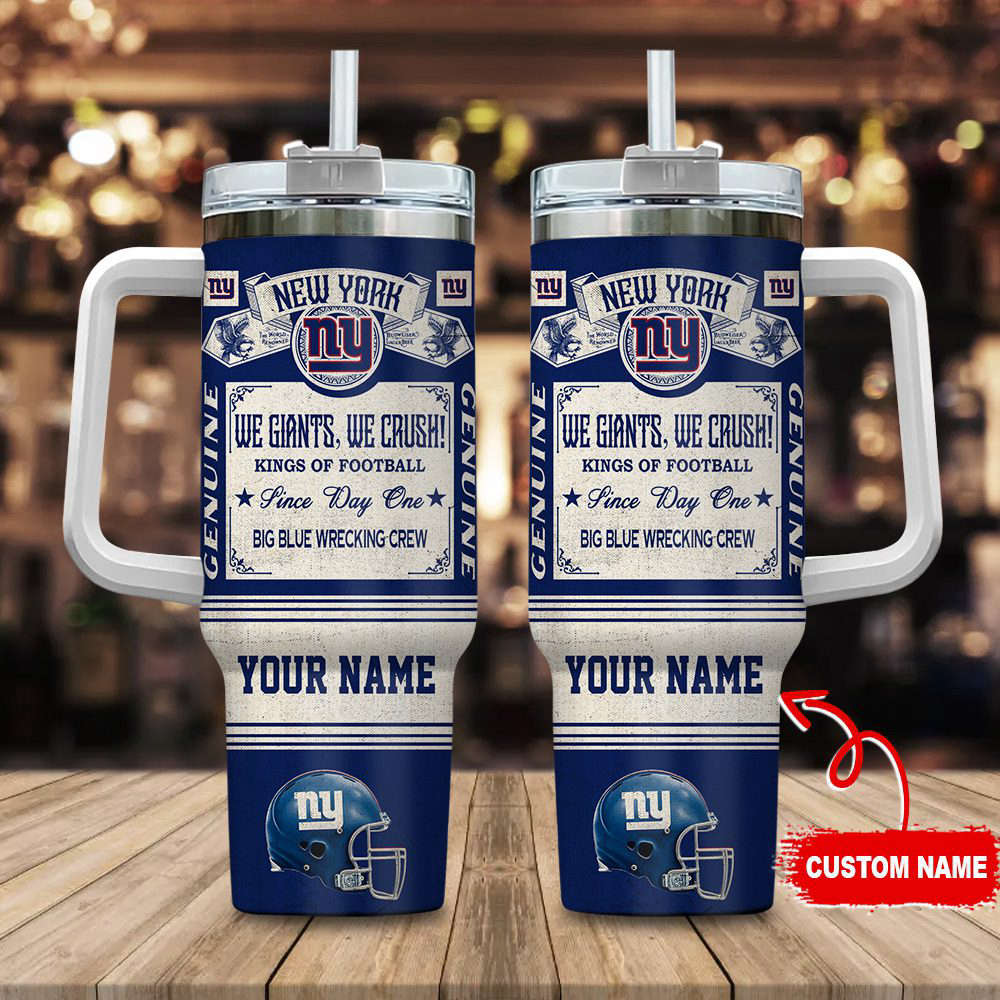 New York Giants NFL Vintage King Of Football Custom Name 40oz Stanley Tumbler Gift for Fans