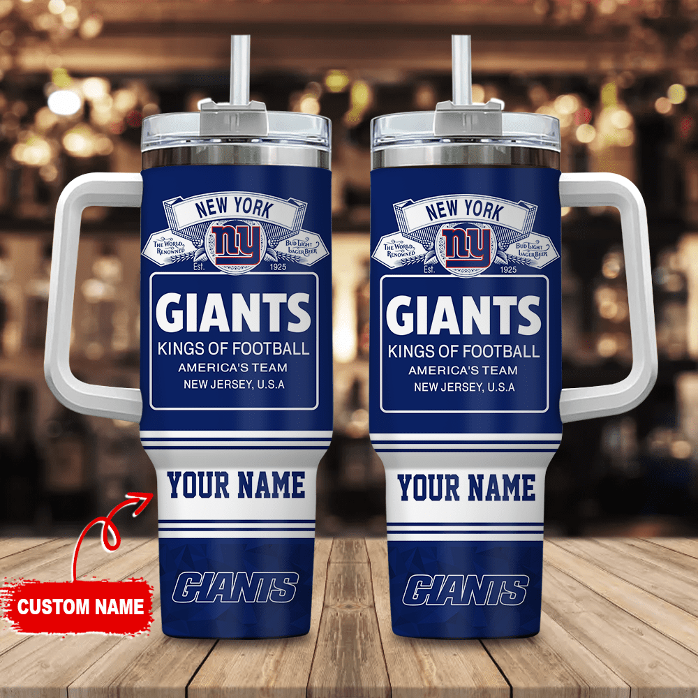 New York Giants Personalized NFL Bud Light 40oz Stanley Tumbler Gift for Fans