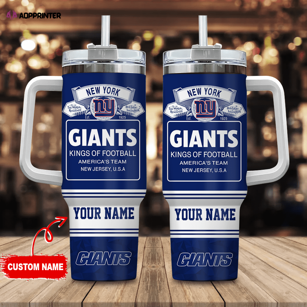 New York Giants Personalized NFL Bud Light 40oz Stanley Tumbler Gift for Fans