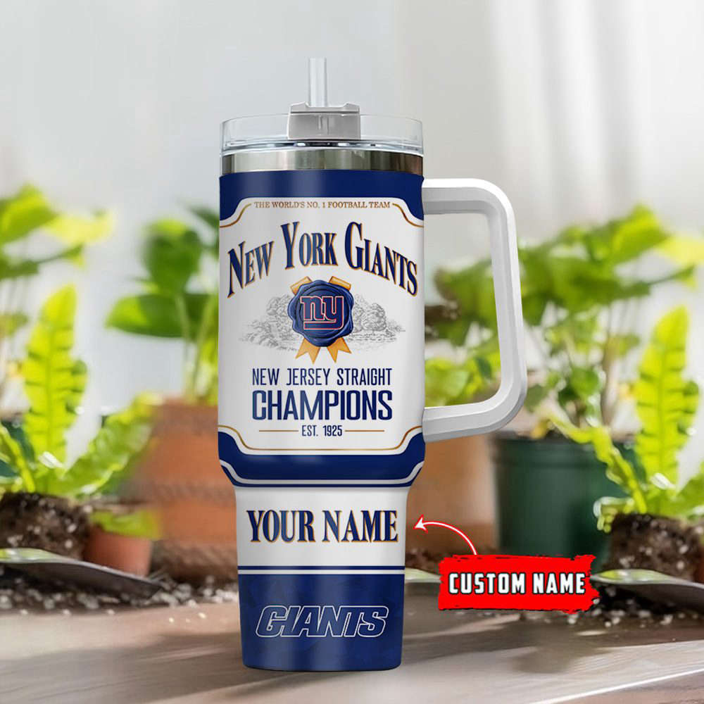 New York Giants Personalized The World’s No 1 Football Team NFL Jim Beam 40oz Stanley Tumbler Gift for Fans