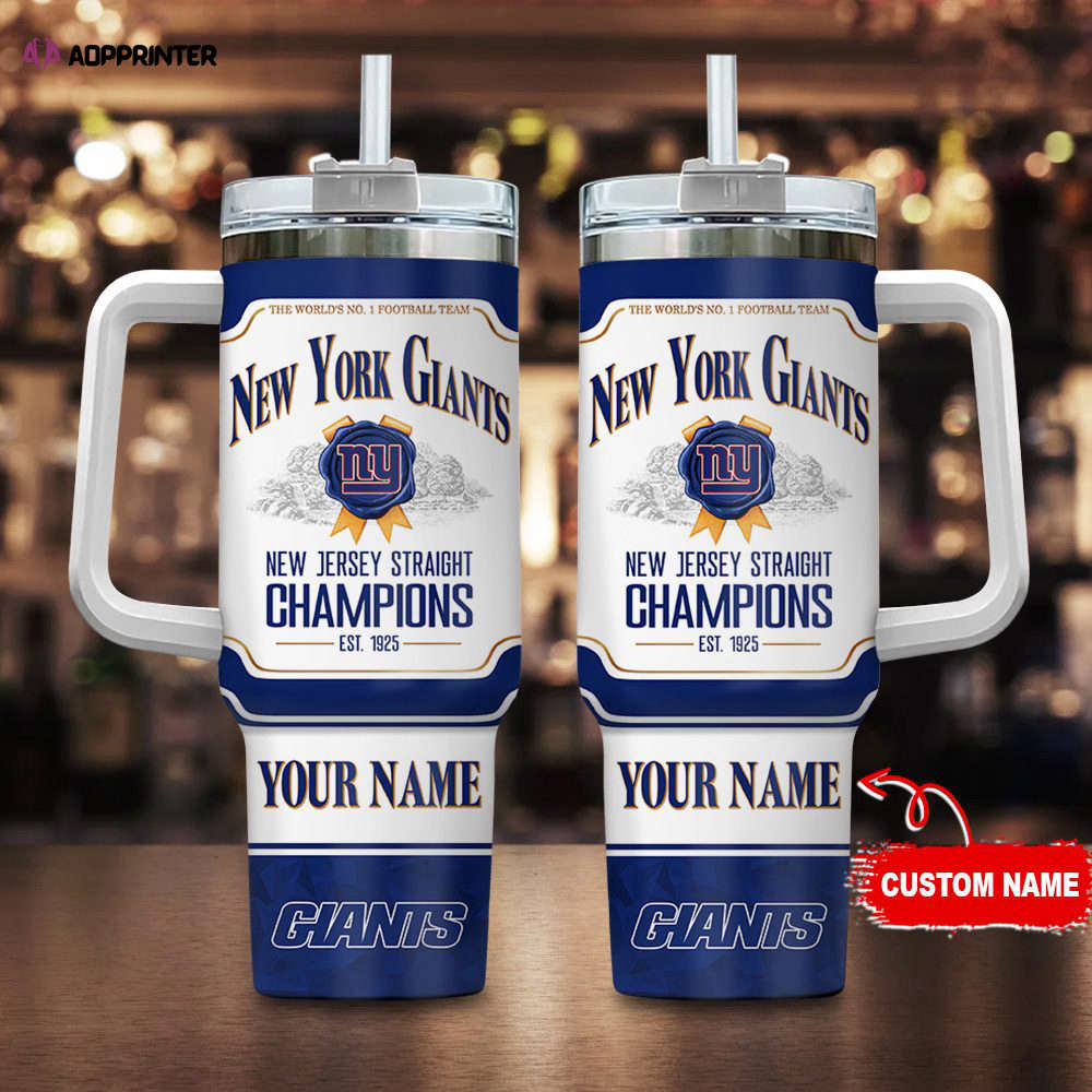 New York Giants Personalized The World’s No 1 Football Team NFL Jim Beam 40oz Stanley Tumbler Gift for Fans