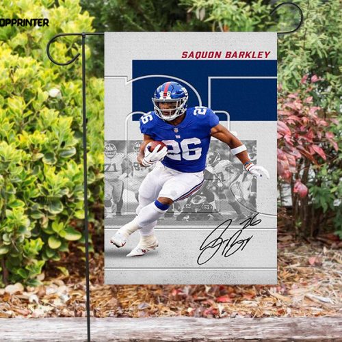 New York Giants Saquon Barkley10 Double Sided Printing   Garden Flag Home Decor Gifts