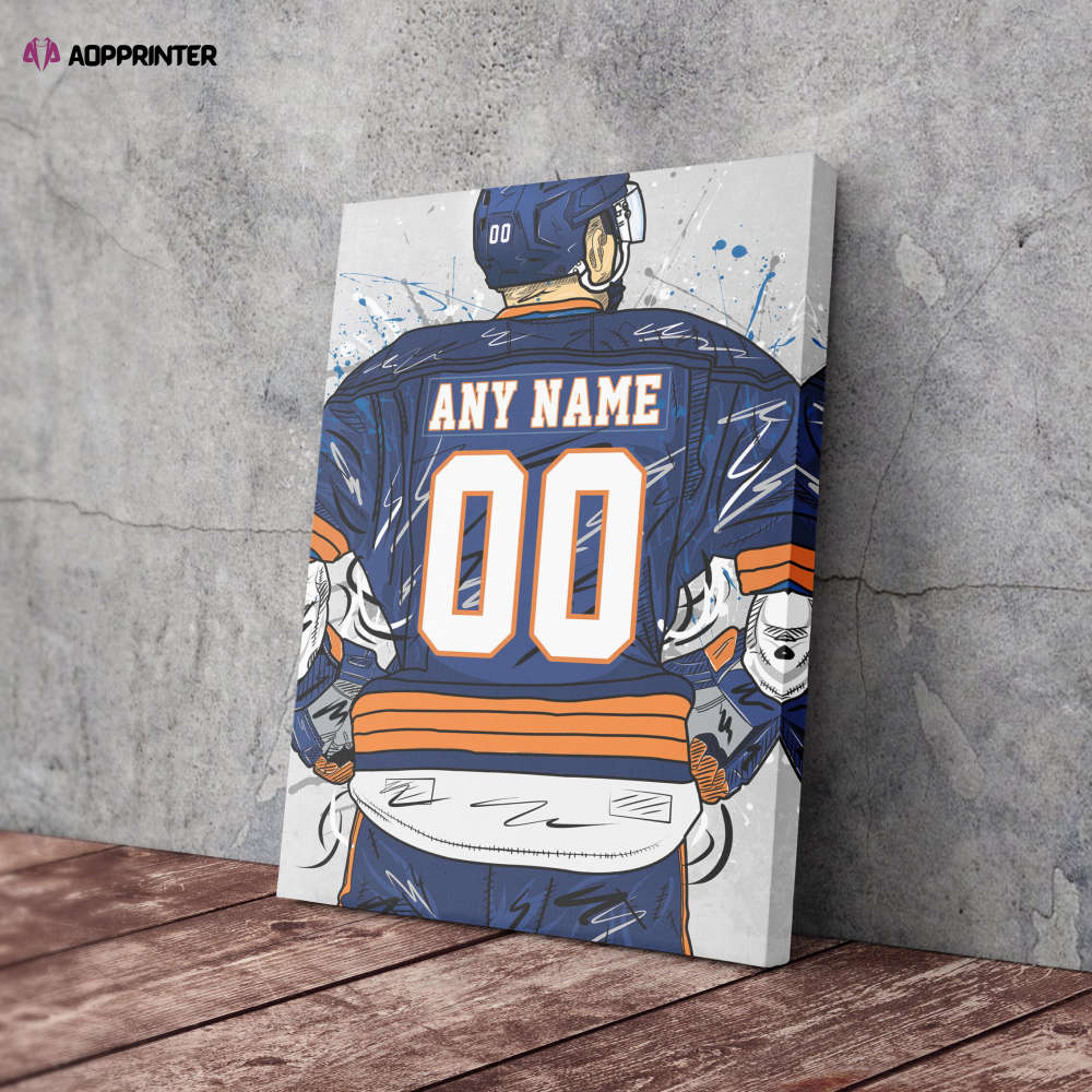 New York Islanders Jersey NHL Personalized Jersey Custom Name and Number Canvas Wall Art Home Decor
