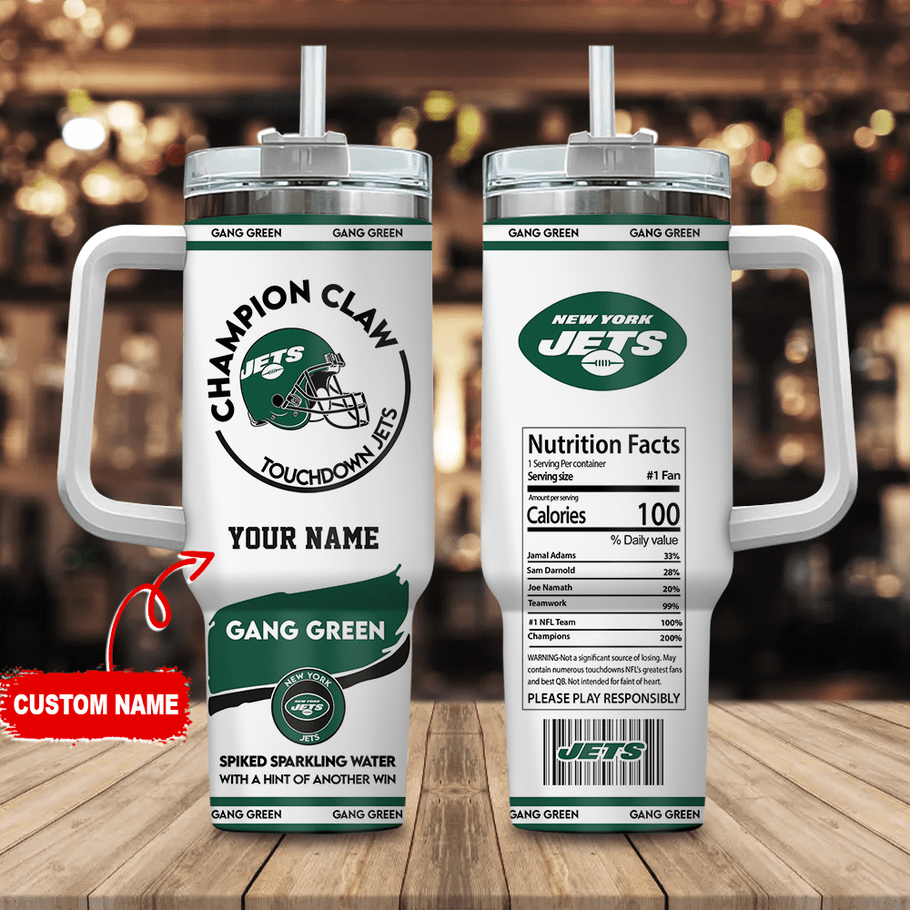 New York Jets Champion Claw NFL Personalized Stanley Tumbler 40Oz Gift for Fans