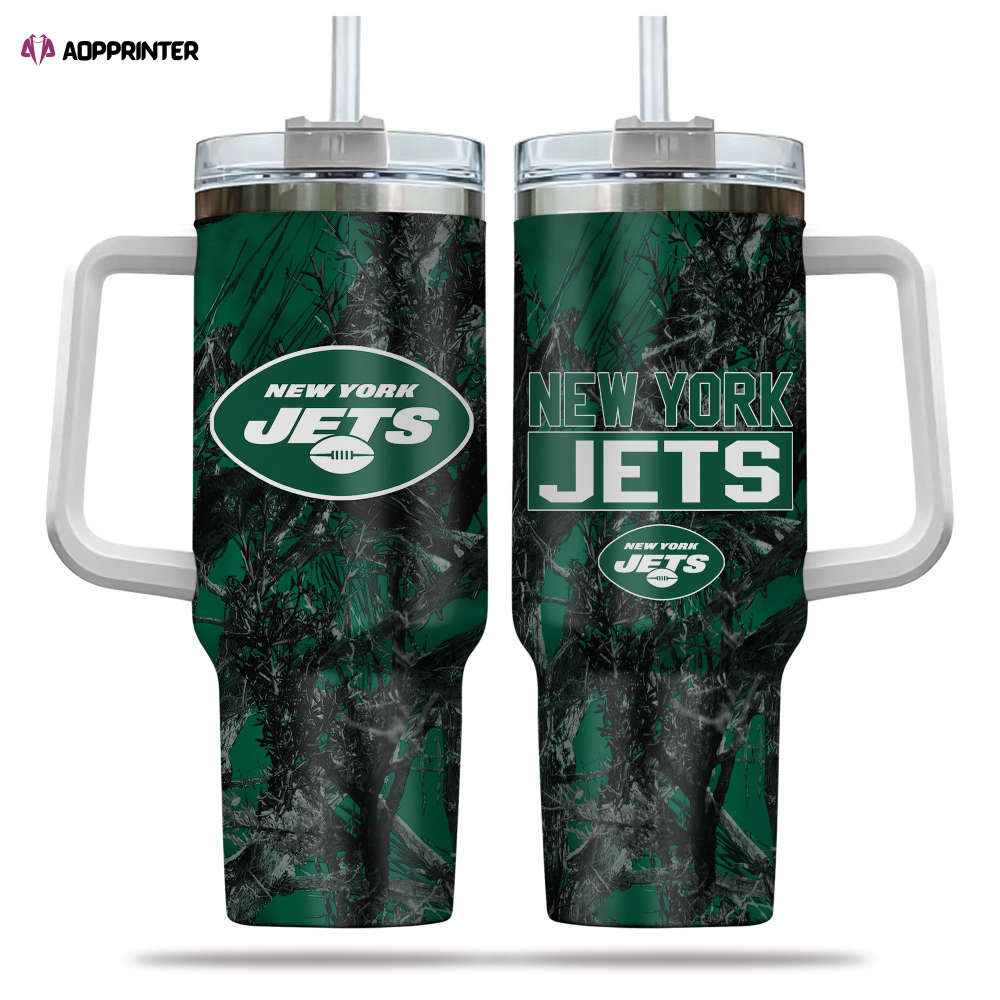 New York Jets NFL Hunting Personalized Stanley Tumbler 40oz Gift for Fans