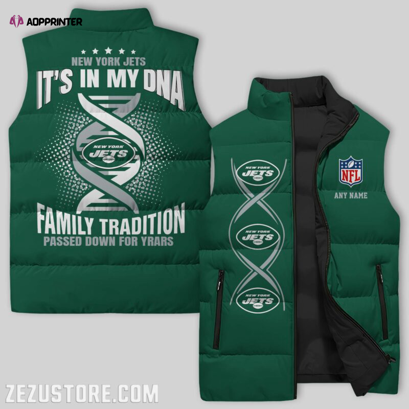 New York Jets NFL Sleeveless Puffer Jacket Custom For Fans Gifts