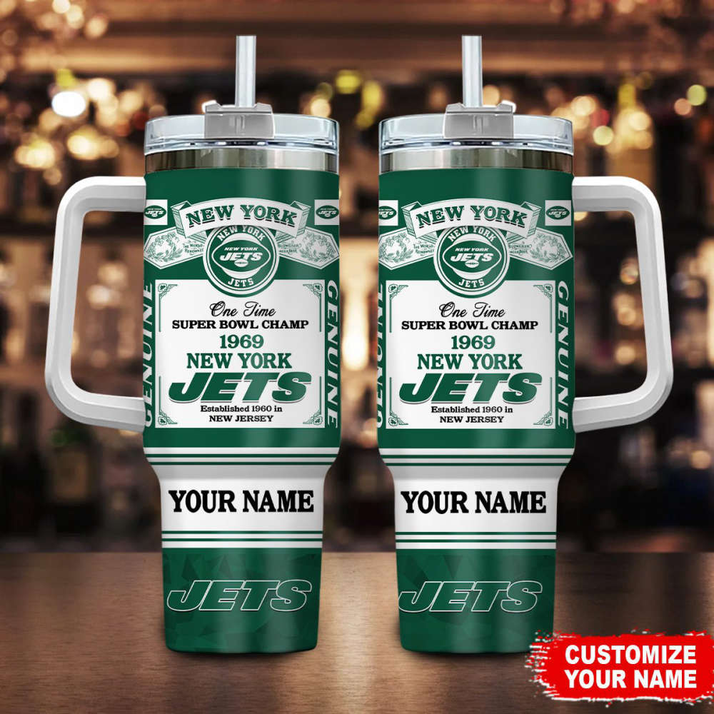 New York Jets NFL Super Bowl Champs Pride Personalized Stanley Tumbler 40Oz Gift for Fans