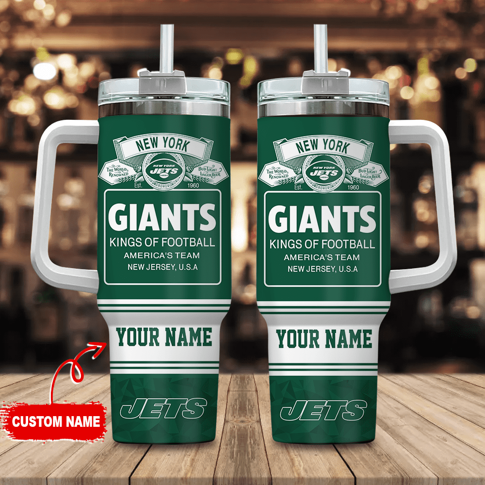 New York Jets Personalized NFL Bud Light 40oz Stanley Tumbler Gift for Fans