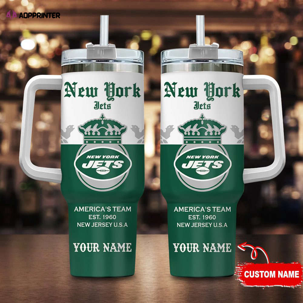 New York Jets Personalized NFL Corona Extra 40oz Stanley Tumbler Gift for Fans