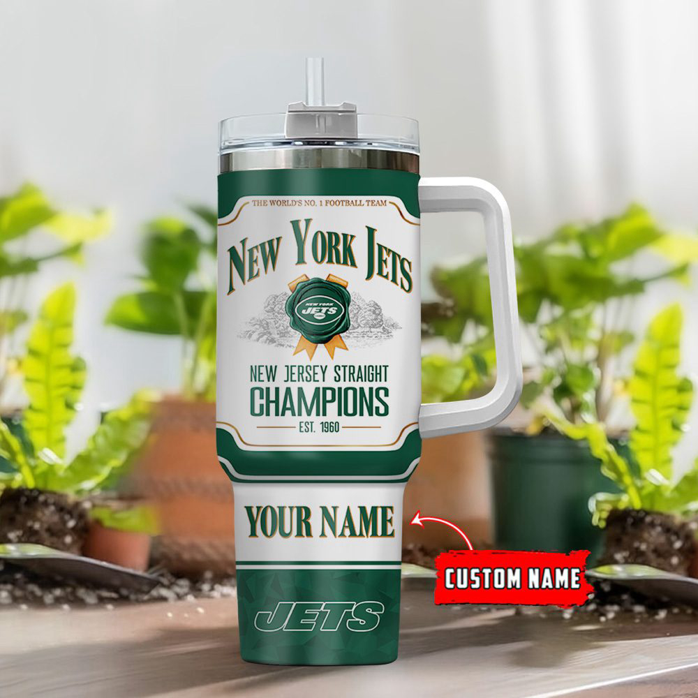 New York Jets Personalized The World’s No 1 Football Team NFL Jim Beam 40oz Stanley Tumbler Gift for Fans