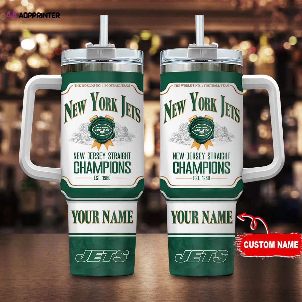New York Jets Personalized The World’s No 1 Football Team NFL Jim Beam 40oz Stanley Tumbler Gift for Fans