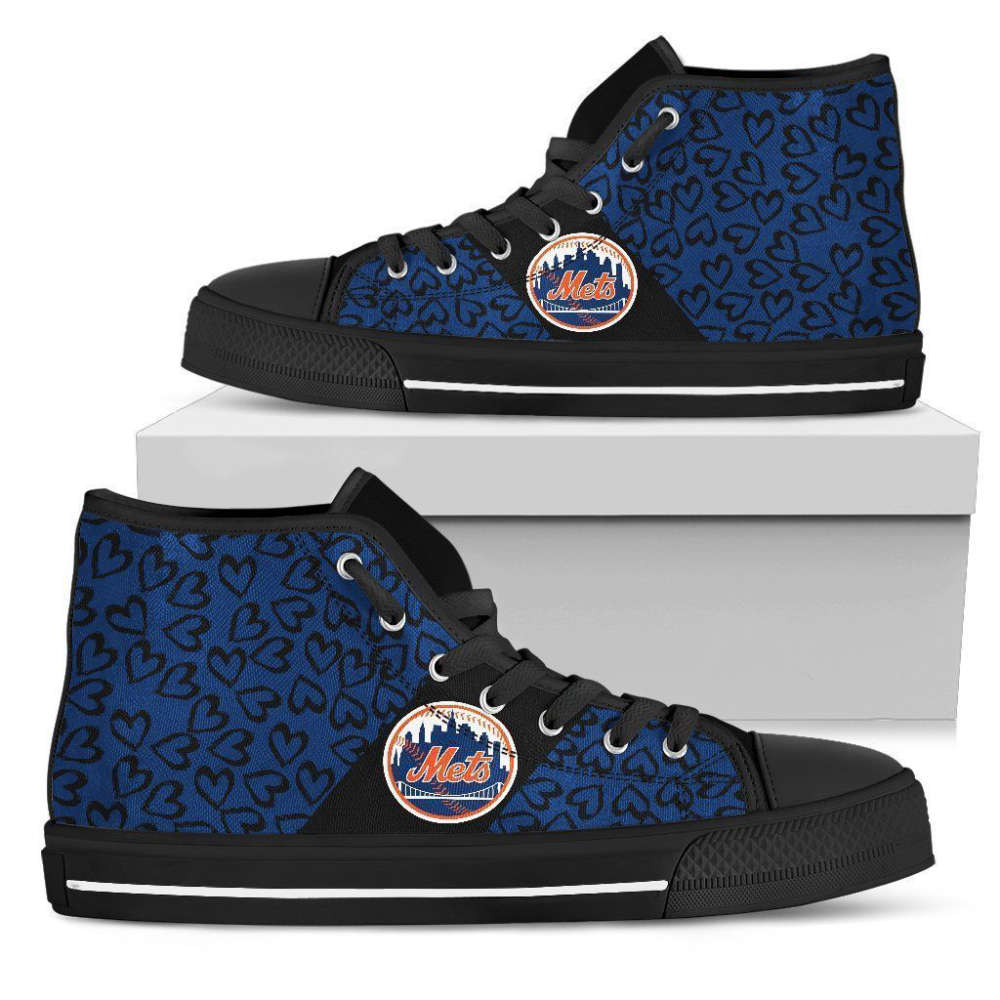 New York Mets MLB Baseball Custom Canvas High Top Shoes