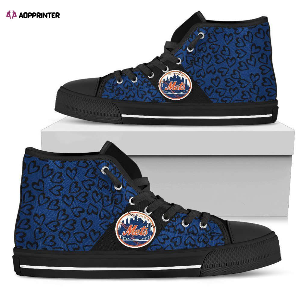 New York Mets MLB Baseball Custom Canvas High Top Shoes