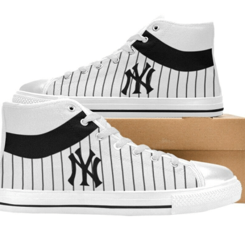 New York Yankees MLB Baseball Custom Canvas High Top Shoes