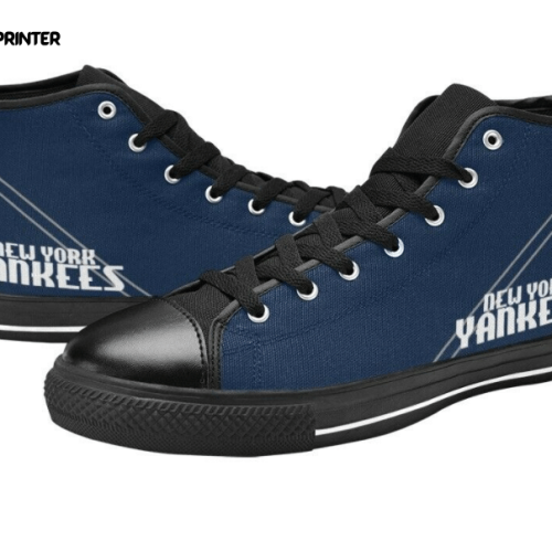 New York Yankees MLB Baseball Custom Canvas High Top Shoes