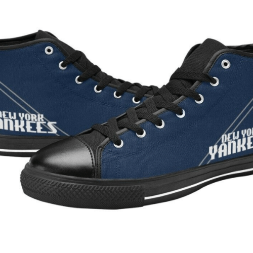 New York Yankees MLB Baseball Custom Canvas High Top Shoes