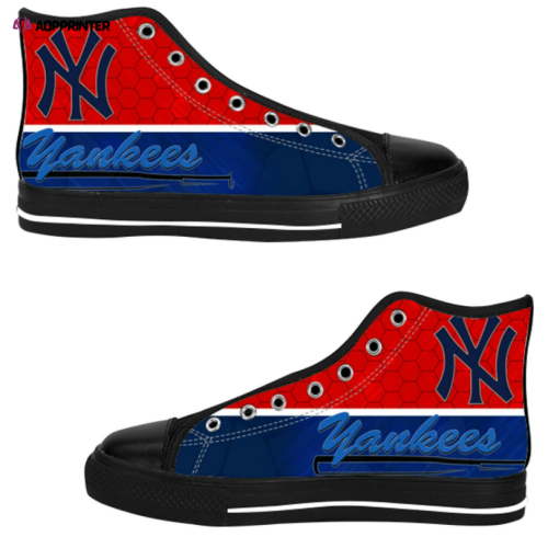 New York Yankees MLB Baseball Custom Canvas High Top Shoes