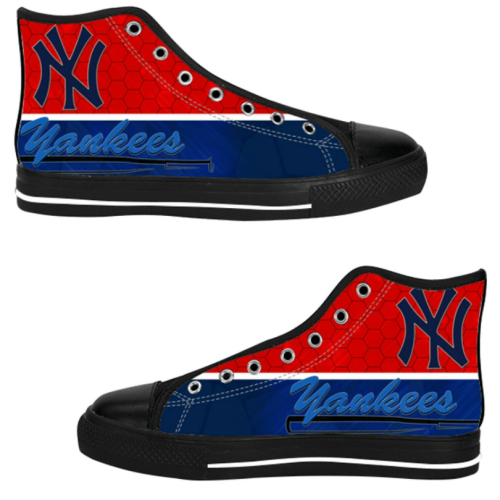 New York Yankees MLB Baseball Custom Canvas High Top Shoes