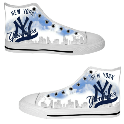 New York Yankees MLB Baseball Custom Canvas High Top Shoes