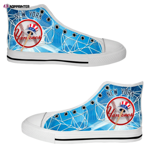 New York Yankees MLB Baseball Custom Canvas High Top Shoes