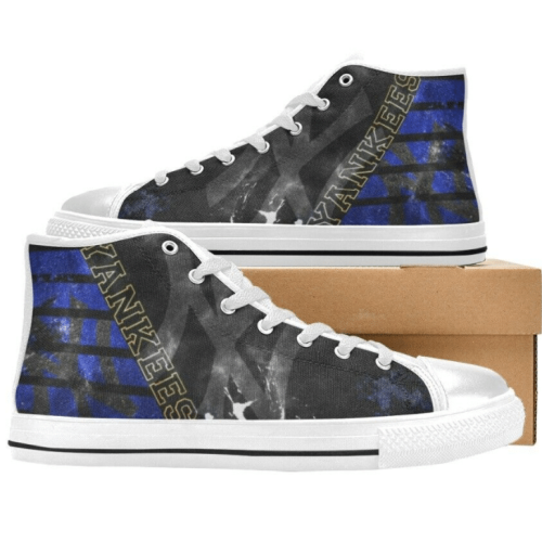 New York Yankees MLB Baseball Custom Canvas High Top Shoes