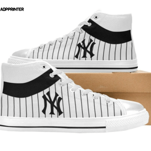 New York Yankees MLB Baseball Custom Canvas High Top Shoes