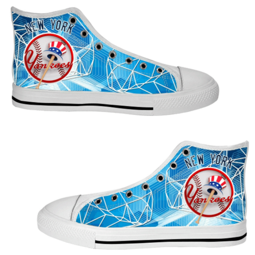 New York Yankees MLB Baseball Custom Canvas High Top Shoes