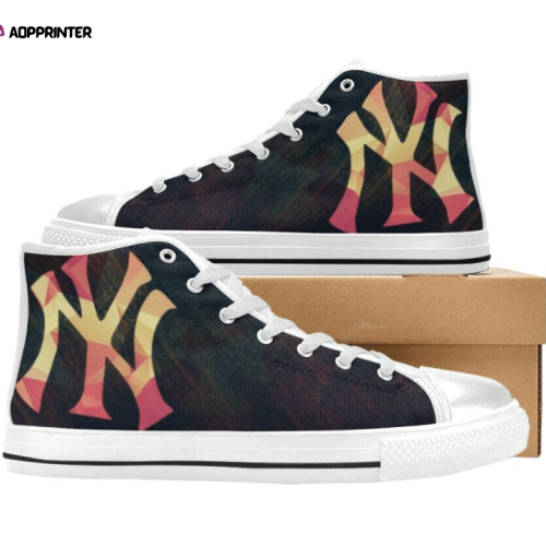 New York Yankees MLB Baseball Custom Canvas High Top Shoes