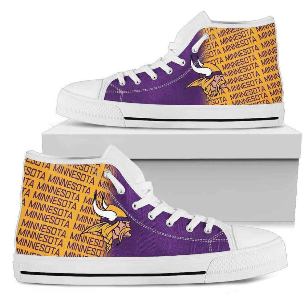 Nfl Minnesota Vikings Custom Canvas High Top Shoes