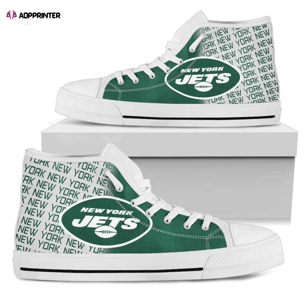 Nfl New York Jets Custom Canvas High Top Shoes